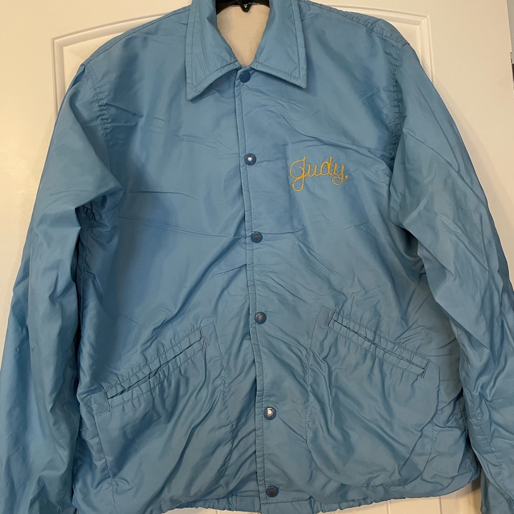 Vtg West Wind Just Jacket Blue Men's Small Long Sleeve Pockets